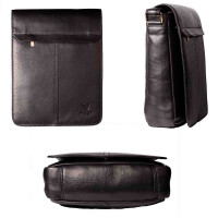 MATADOR Leder Schultertasche 13 Zoll Tablettasche Schwarz