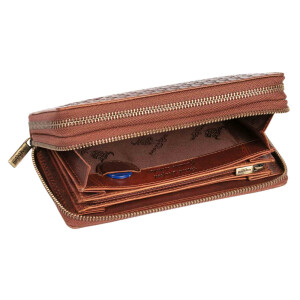 MATADOR MADRID Langbörse Geldbörse Damen Lange Geldtasche Braun