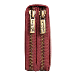 MATADOR Damen Leder Geldbörse Langbörse Geldbeutel TÜV RFID Pink