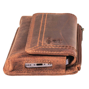 MATADOR BRISBANE Leder Universal Handytasche 6.9 Zoll Vintage Braun
