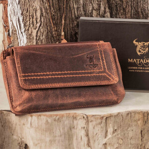 MATADOR BRISBANE Leder Universal Handytasche 6.9 Zoll Vintage Braun