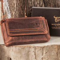 MATADOR BRISBANE Leder Universal Handytasche 6.9 Zoll Vintage Braun