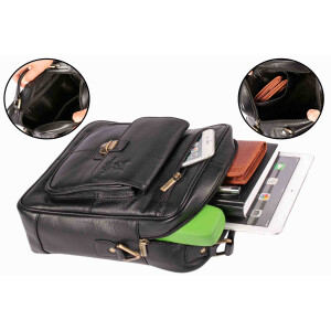 MATADOR Leder Umhängetasche Schultertasche 10.5 Zoll Schwarz