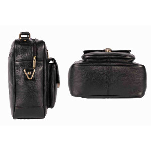 MATADOR Leder Umhängetasche Schultertasche 10.5 Zoll Schwarz