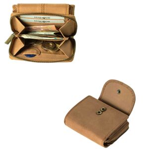 MATADOR SARAGOSSA Leder Damen Portemonnaie Geldbörse Hell-Braun