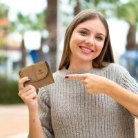 MATADOR SARAGOSSA Leder Damen Portemonnaie Geldbörse Hell-Braun