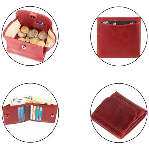MATADOR WIEN Damen Herren Geldbörse Portemonnaie klein Leder RFID Rot