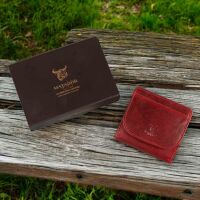 MATADOR WIEN Damen Herren Geldbörse Portemonnaie klein Leder RFID Rot