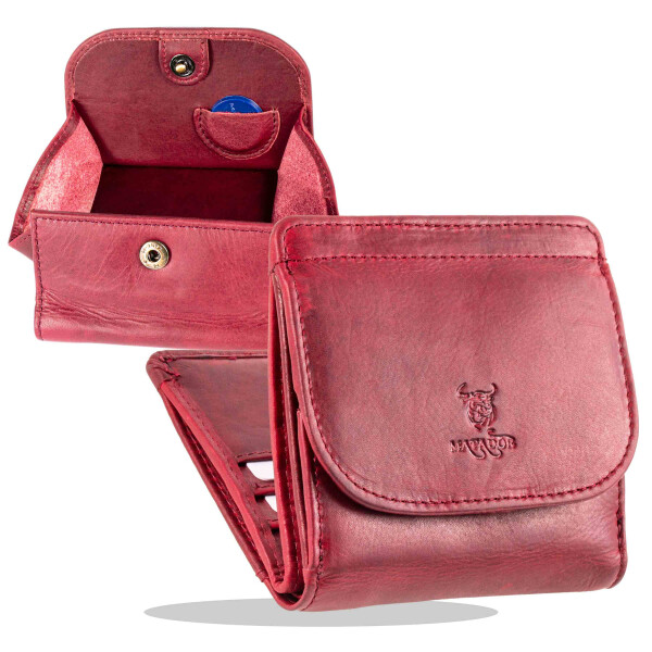 MATADOR Damen Echt Leder Portemonnaie Klein RFID TüV Pink