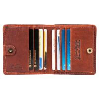 MATADOR WIEN Leder Geldbörse Damen Klein Portemonnaie RFID TüV Blumen