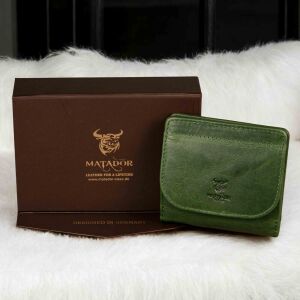 MATADOR WIEN Damen Herren Geldbörse Portemonnaie klein Leder RFID TüV Grün