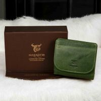 MATADOR WIEN Damen Herren Geldbörse Portemonnaie klein Leder RFID TüV Grün