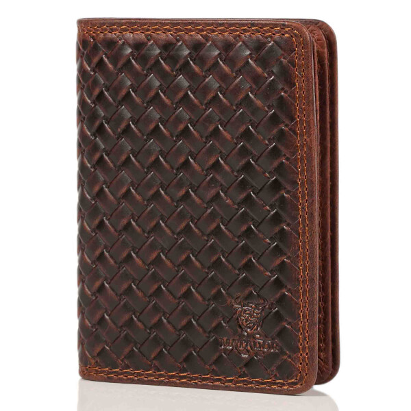 MATADOR PORTO Leder Kartenetui Herren RFID Kartenhülle Karo Braun