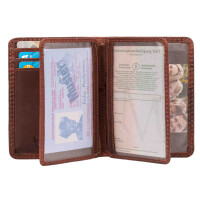 MATADOR PORTO Leder Kartenetui Herren RFID Kartenhülle Karo Braun