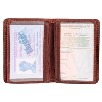 MATADOR Leder Kreditkartenetui PORTO Kreditkartenhülle Blumen Braun