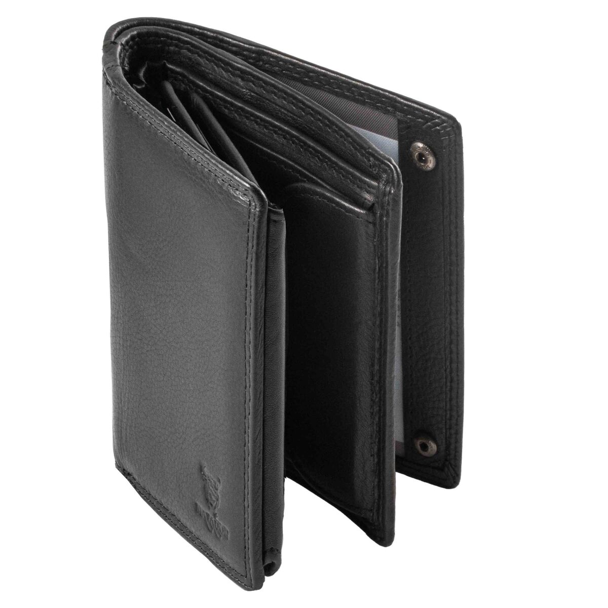 MATADOR Heren portemonnee van leer #BADALONA met luxe cadeauverpakking, elegant heren portemonnee van leer met RFID-blocker, luxe portemonnee met ritssluiting en veel kaartsleuven, Bruin donker