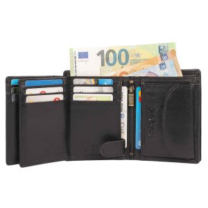 MATADOR Herren Leder Portemonnaie Geldbörse RFID TüV Schwarz