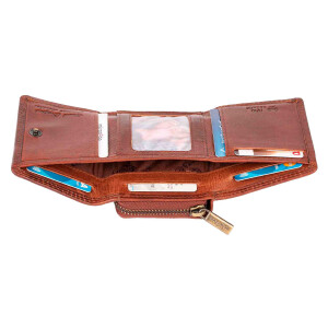 MATADOR Leder Damen Portemonnaie CHIQUITO RFID Blumen Braun