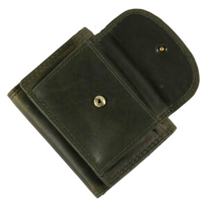MATADOR GENF Kleine Leder Mini Geldbörse Damen Herren RFID Grün