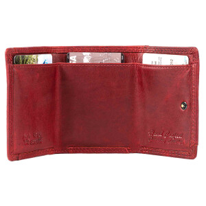 MATADOR GENF Damen Portemonnaie Klein Leder Geldbörse RFID Rot