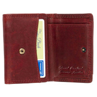 MATADOR GENF Damen Portemonnaie Klein Leder Geldbörse RFID Rot