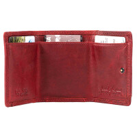 MATADOR GENF Damen Portemonnaie Klein Leder Geldbörse RFID Rot