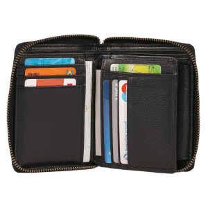 MATADOR Leder Geldbörse Brieftasche Damen Herren RFID TüV Schwarz