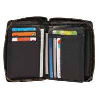 MATADOR Leder Geldbörse Brieftasche Damen Herren RFID TüV Schwarz