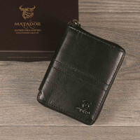 MATADOR Leder Geldbörse Brieftasche Damen Herren RFID TüV Schwarz