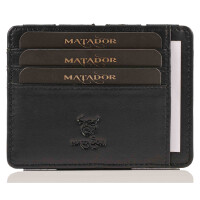 MATADOR RFID Magic Wallet Echt Leder Kreditkarten-Etui-Hülle Schwarz