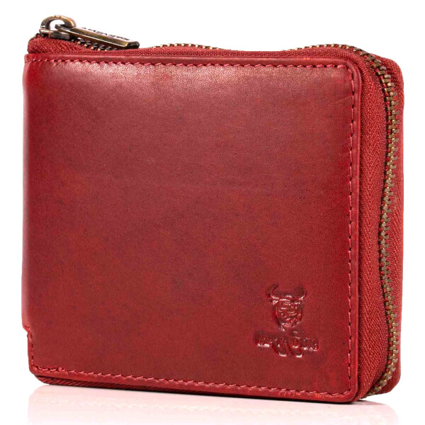 MATADOR BADALONA Damen Leder Geldbeutel Geldbörse RFID TüV Vintage Rot