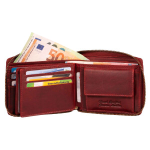 MATADOR BADALONA Damen Leder Geldbeutel Geldbörse RFID TüV Vintage Rot