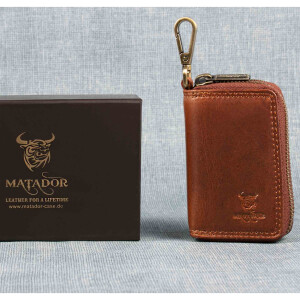 MATADOR Leder Auto-Motorrad-Schlüssel-Tasche-Etui Vintage Braun