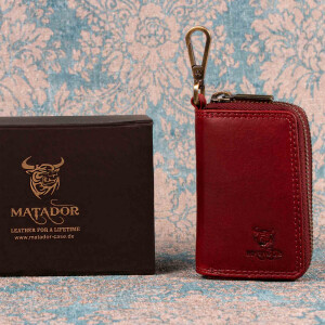 MATADOR Leder Auto Motorrad Schlüsseltasche Schlüsseletui Rot