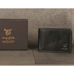 MATADOR BILBAO Herren Leder Geldbörse Portemonnaie RFID Schwarz