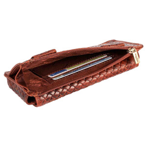 MATADOR BRISBANE Leder Universal Gürteltasche Klett 6.9 Zoll Karo Braun