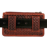 MATADOR BRISBANE Leder Universal Gürteltasche Klett 6.9 Zoll Karo Braun
