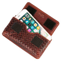 MATADOR BRISBANE Leder Universal Gürteltasche Klett 6.9 Zoll Karo Braun