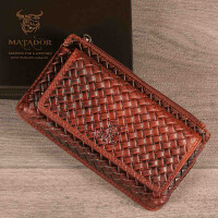 MATADOR BRISBANE Leder Universal Gürteltasche Klett 6.9 Zoll Karo Braun