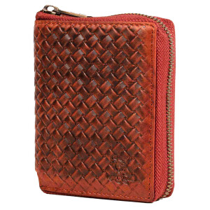 MATADOR EDINBURGH Leder Damen Herren Portemonnaie Karo Braun