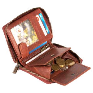 MATADOR EDINBURGH Leder Damen Herren Portemonnaie Karo Braun