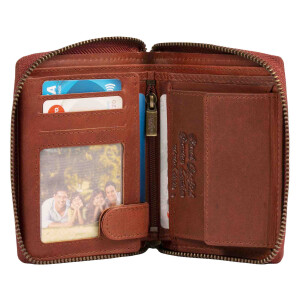 MATADOR EDINBURGH Leder Damen Herren Portemonnaie Karo Braun