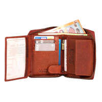 MATADOR EDINBURGH Leder Damen Herren Portemonnaie Karo Braun