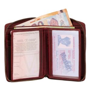 MATADOR GRANADA Leder Geldbörse Portemonnaie RFID TüV Rot
