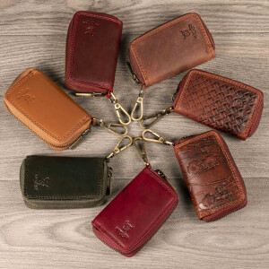 MATADOR BARI Leder Auto-Motorrad-Schlüssel-Tasche-Etui Rot