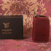 MATADOR BARI Leder Auto-Motorrad-Schlüssel-Tasche-Etui Rot
