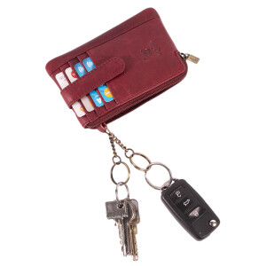 MATADOR Leder Schlüsseltasche Auto Motorrad 4 Fächer RFID Pink