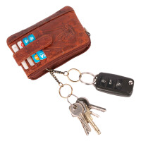 MATADOR BRISTOL Leder Schlüsselmäppchen Auto Motorrad Blumen Braun