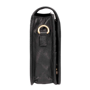 MATADOR Handytasche zum Umhängen Damen Leder Handtasche Schwarz