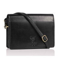 MATADOR Handytasche zum Umhängen Damen Leder Handtasche Schwarz